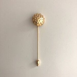 Vintage gold tone mushroom scarf or hat pin - decorative gold stick pin